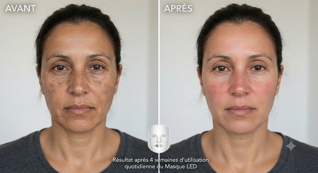 Masque LED Thérapie Lumineuse – Soin Visage Complet
