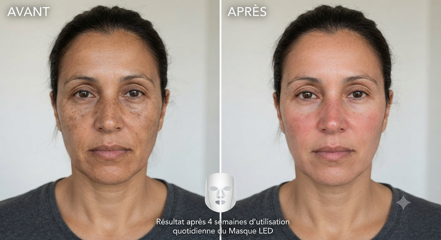 Masque LED Thérapie Lumineuse – Soin Visage Complet