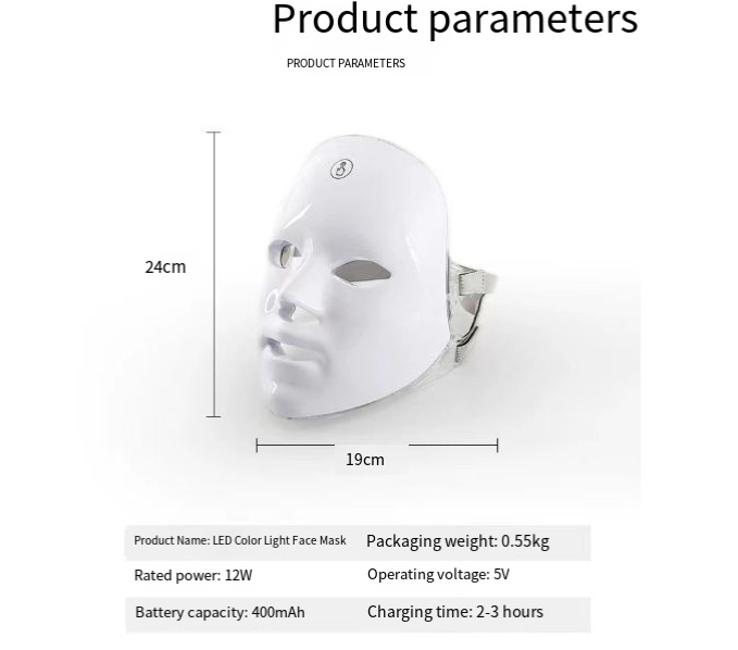 Masque LED Thérapie Lumineuse – Soin Visage Complet